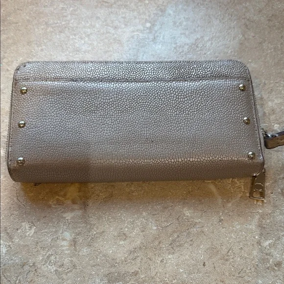Coach Metallic Silver Studded Wallet - Picture 3 of 14
